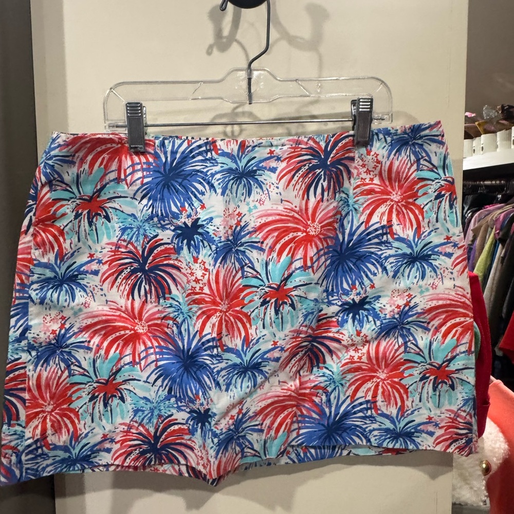 Lilly Pulitzer Red White Blue Fireworks skirt